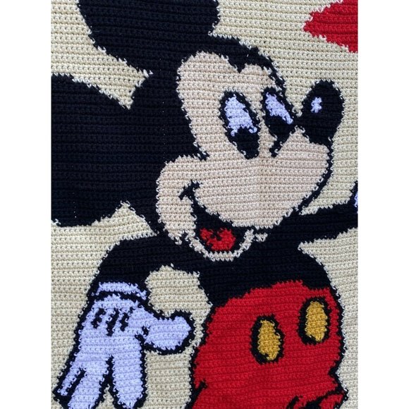 Disney Mickey Mouse Handmade Crochet Blanket 42x51 - Picture 2 of 5